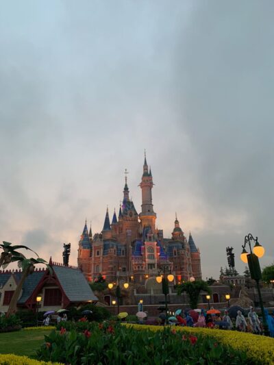 Best Times to Visit Shanghai Disneyland castle sunset
