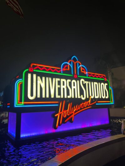 Universal Studios Hollywood Rides neon 
