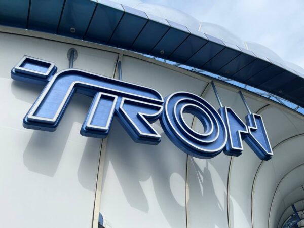 Shanghai Disneyland Attractions and Entertainment tron sign