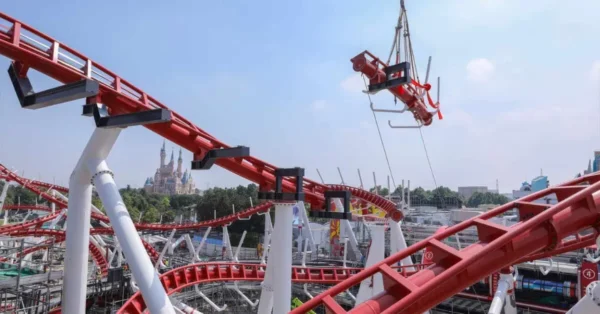 Shanghai Disneyland Spider-Man Coaster track
