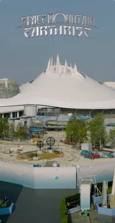Tokyo Disneyland Space Mountain Earthrise and Sugar Rush Sweet Rescue construction