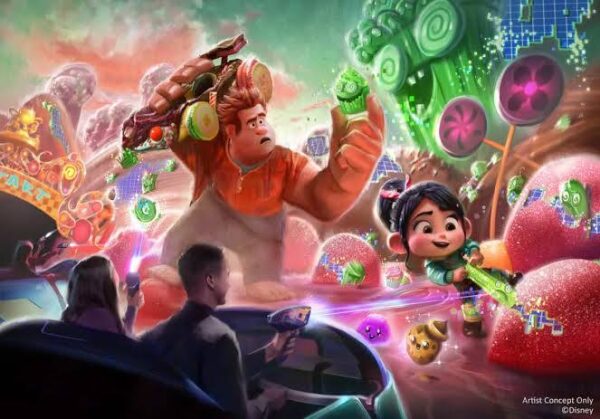 Tokyo Disneyland Space Mountain Earthrise and Sugar Rush Sweet Rescue ralph